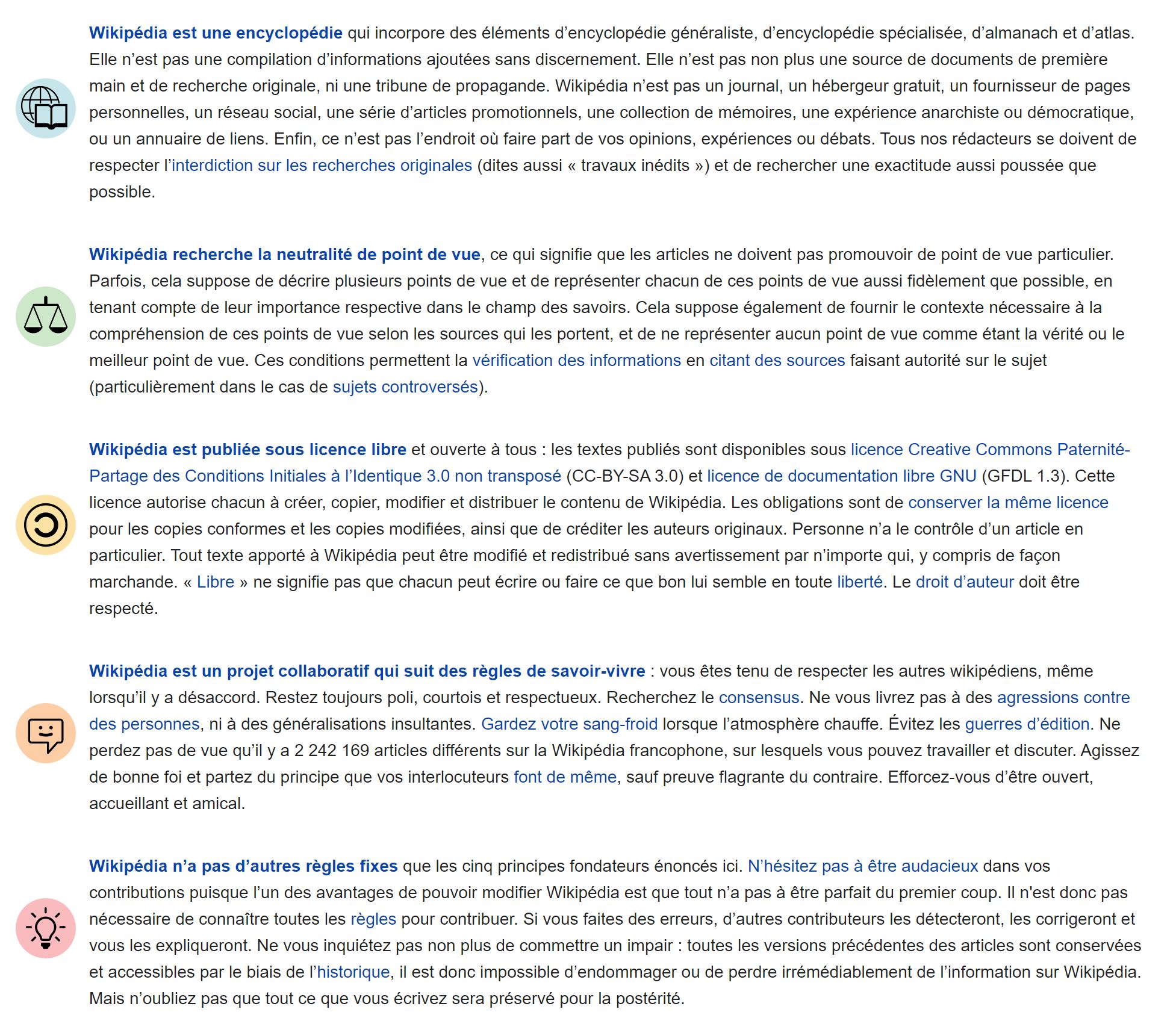 Wikipédia:Principes fondateurs