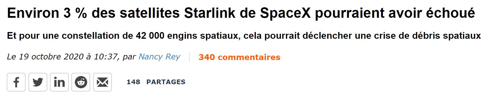 Satellites Starlink de SpaceX